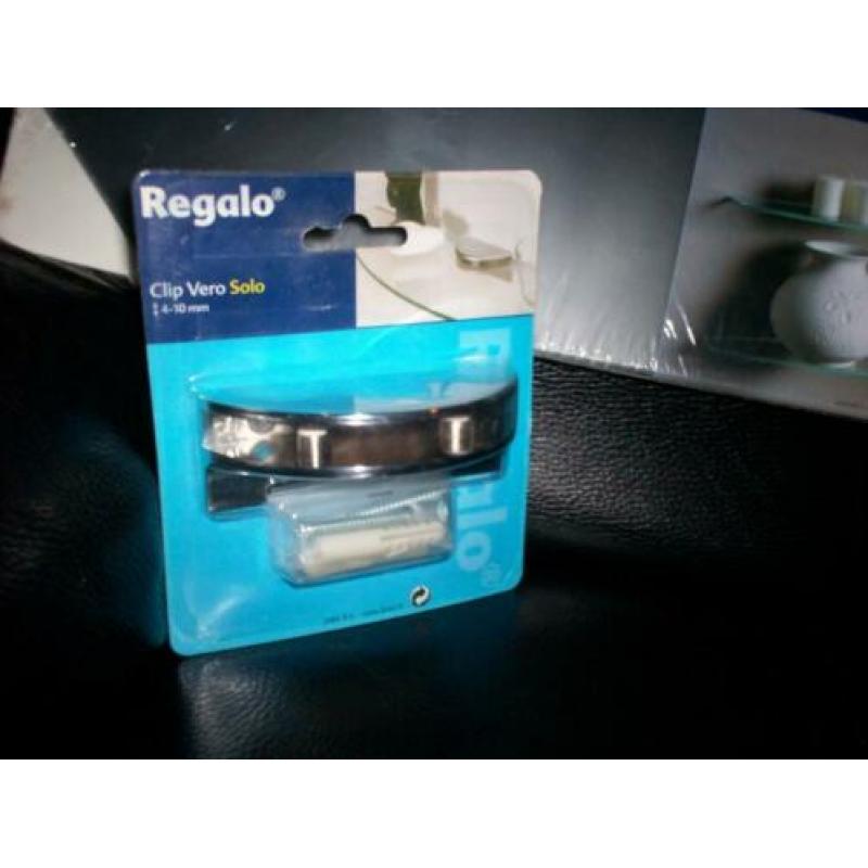 Regalo Glaspaneel Rond Met R.V.S. Clip Nieuw.