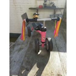 Puky lino loopfiets 4 wielen roze.