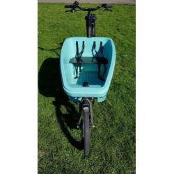 E-Dolly bakfiets Aqua Blue 750 Wh accu