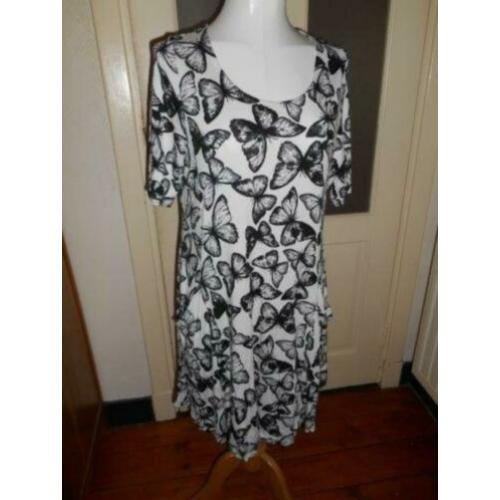 Jurk wit vlinders Sara Lindholm mt 42 AANBIEDING