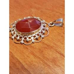 Mooie 14 karaat gouden Hanger met Carneool
