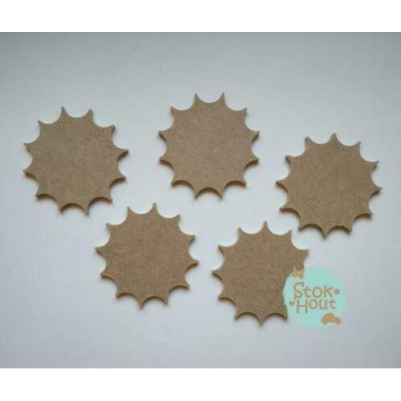 Setje van 10 MDF wolkjes, hobby kinderfeestje | Stokhout 59