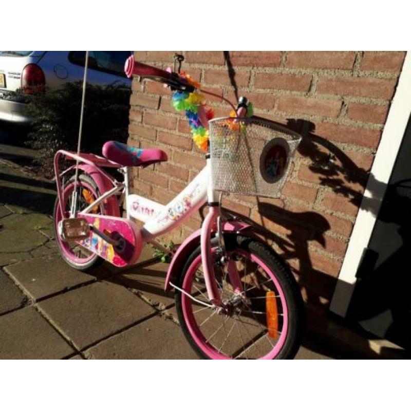 Meisjesfiets roze 16 inch