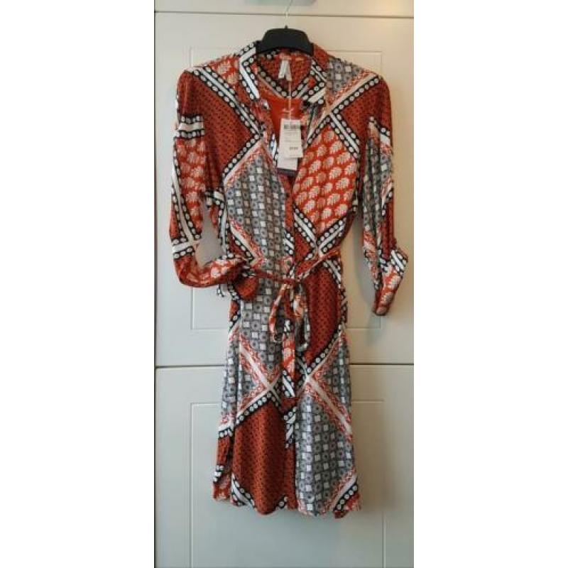 Oranje/Wit/Zwart TUNIEK Blouse JURK Miss Etam Coll M/L nieuw