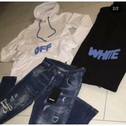 Off white, D2 en Stone island truien