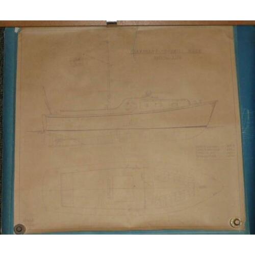 Blauwdrukken sloep 1948 (algemeen plan motor- sloep) H.J. K