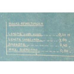 Blauwdrukken sloep 1948 (algemeen plan motor- sloep) H.J. K