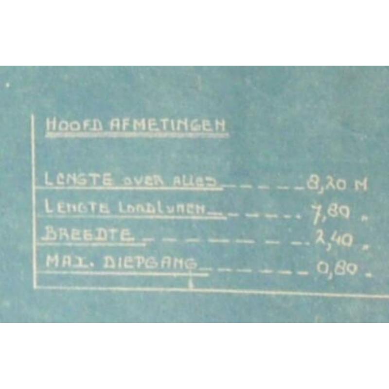 Blauwdrukken sloep 1948 (algemeen plan motor- sloep) H.J. K