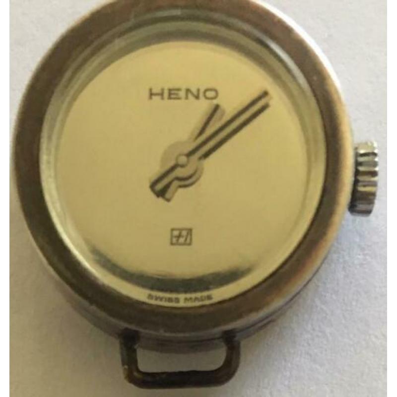 Heno Zilver Horloge,Vintage,Handopwind,werkt prima