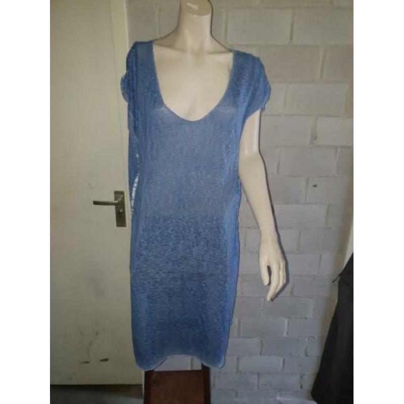 Lang vest, jasje met franjes, COSTES donkerblauw XXL