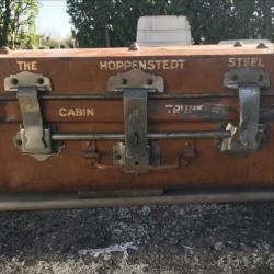 Antieke metalen kist koffer hoppenstedt steel cabin trunk
