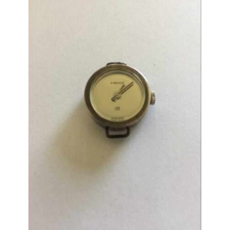 Heno Zilver Horloge,Vintage,Handopwind,werkt prima