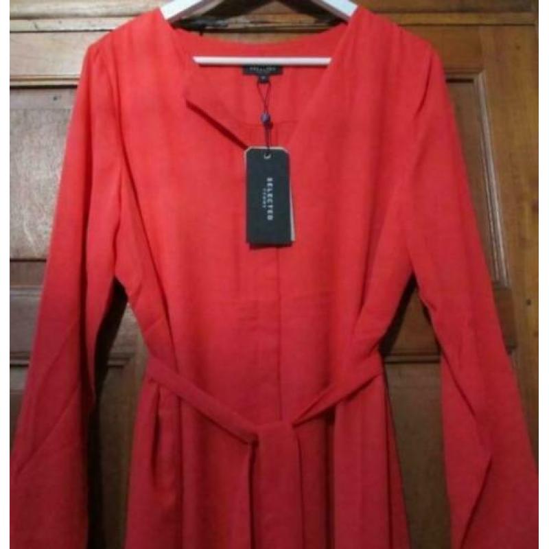 SELECTED FEMME prachtige rode Jurk (34) = maat 36 NIEUW