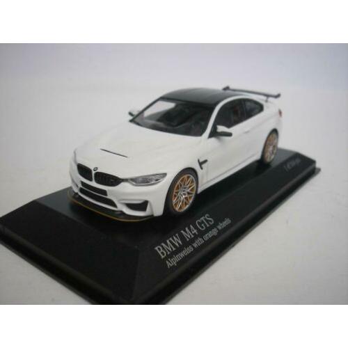 Bmw M4 GTS 2016 Wit met Oranje Velgen 1/43 Minichamps