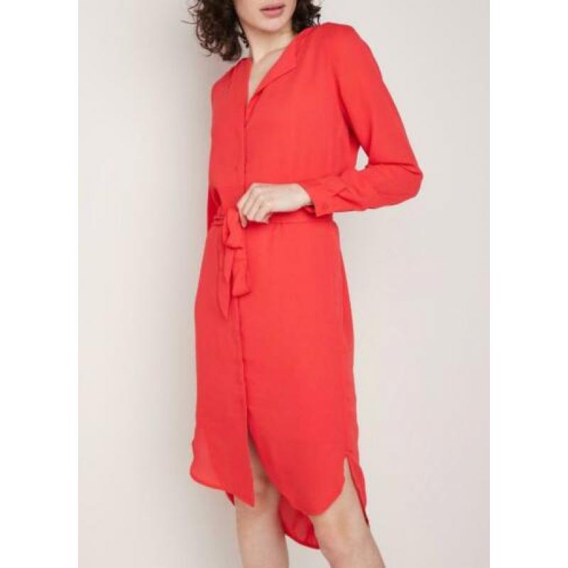 SELECTED FEMME prachtige rode Jurk (34) = maat 36 NIEUW