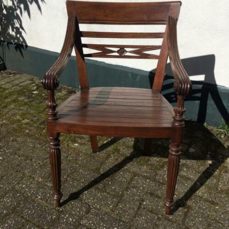Koloniale eetkamerstoelen. 4 stoelen voor