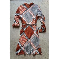 Oranje/Wit/Zwart TUNIEK Blouse JURK Miss Etam Coll M/L nieuw