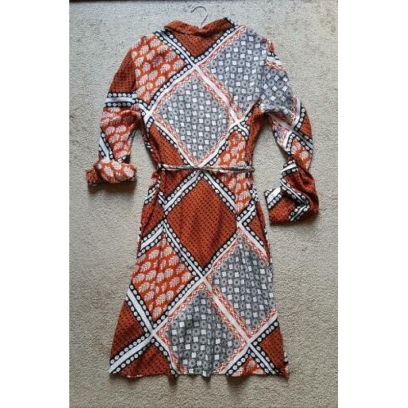 Oranje/Wit/Zwart TUNIEK Blouse JURK Miss Etam Coll M/L nieuw