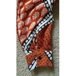 Oranje/Wit/Zwart TUNIEK Blouse JURK Miss Etam Coll M/L nieuw