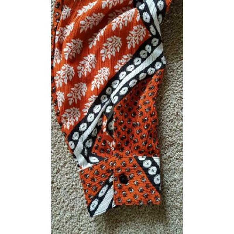 Oranje/Wit/Zwart TUNIEK Blouse JURK Miss Etam Coll M/L nieuw