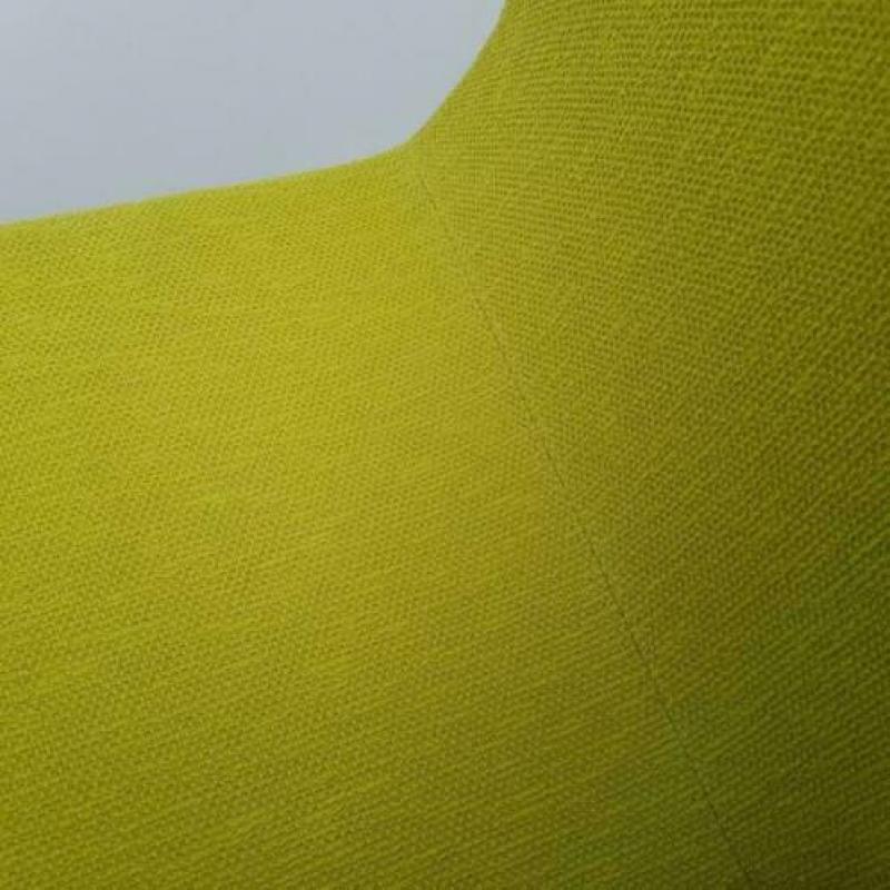 Luxe design fauteuils op verchroomde kolompoot- limegroen