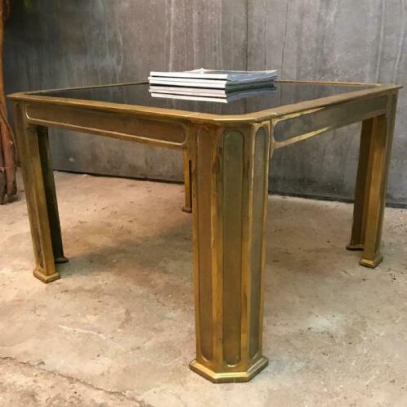 Messing bijzettafel van Heeck brutalist vintage Regency