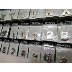 3-D Chrome DIY Letters en Cijfers voor auto..alle doeleinden