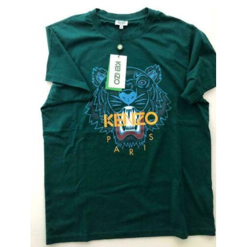 NIEUW Kenzo Icon Tiger T-Shirt Groen Maat M