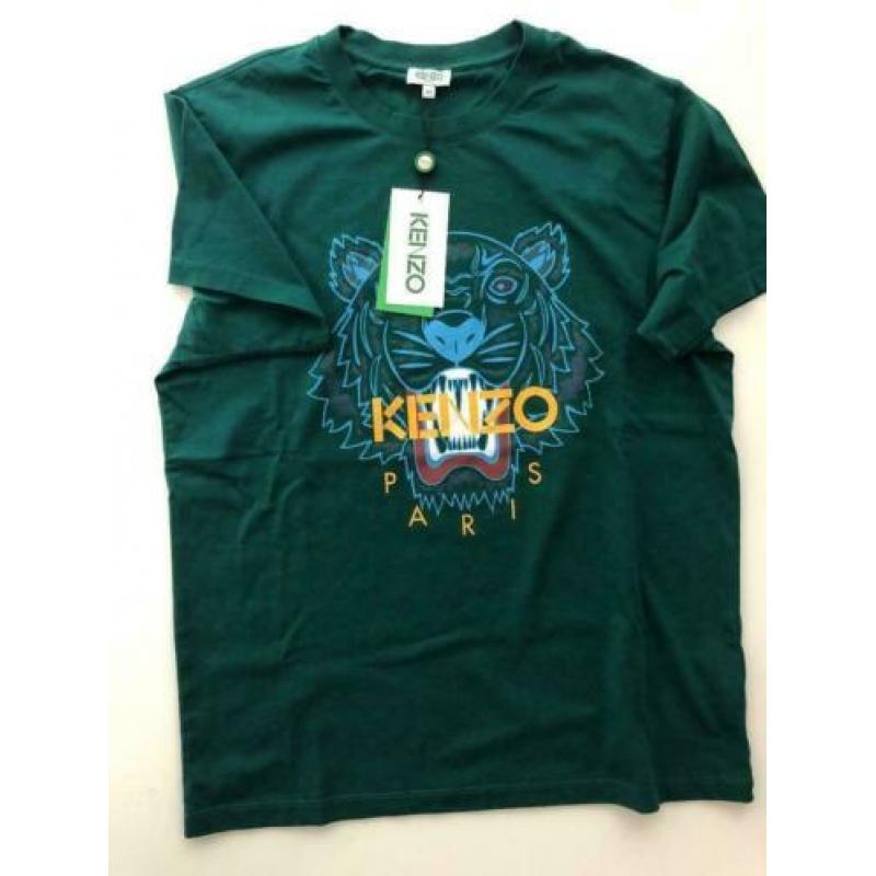 NIEUW Kenzo Icon Tiger T-Shirt Groen Maat M