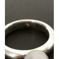Zilveren TI SENTO ring met KATTENOOG