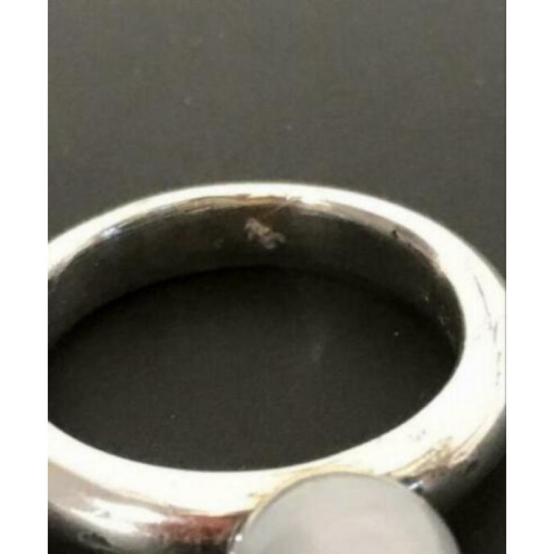 Zilveren TI SENTO ring met KATTENOOG