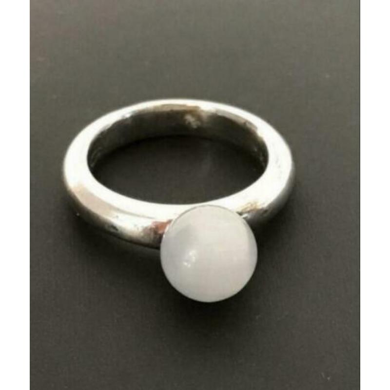 Zilveren TI SENTO ring met KATTENOOG