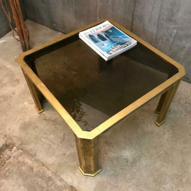 Messing bijzettafel van Heeck brutalist vintage Regency
