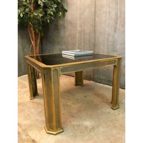 Messing bijzettafel van Heeck brutalist vintage Regency