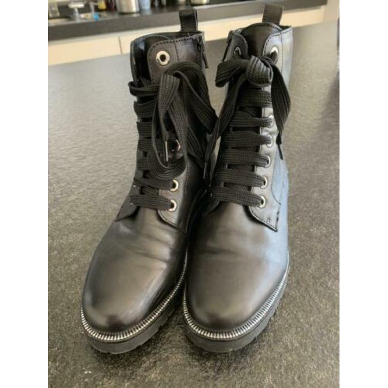 Mooie Gosh zwarte leren boots / laarsjes mt 38 zgan