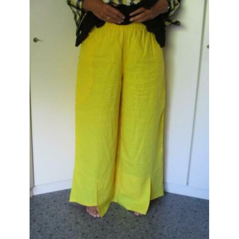 Prisa – Heldergele lange broek met elastiek