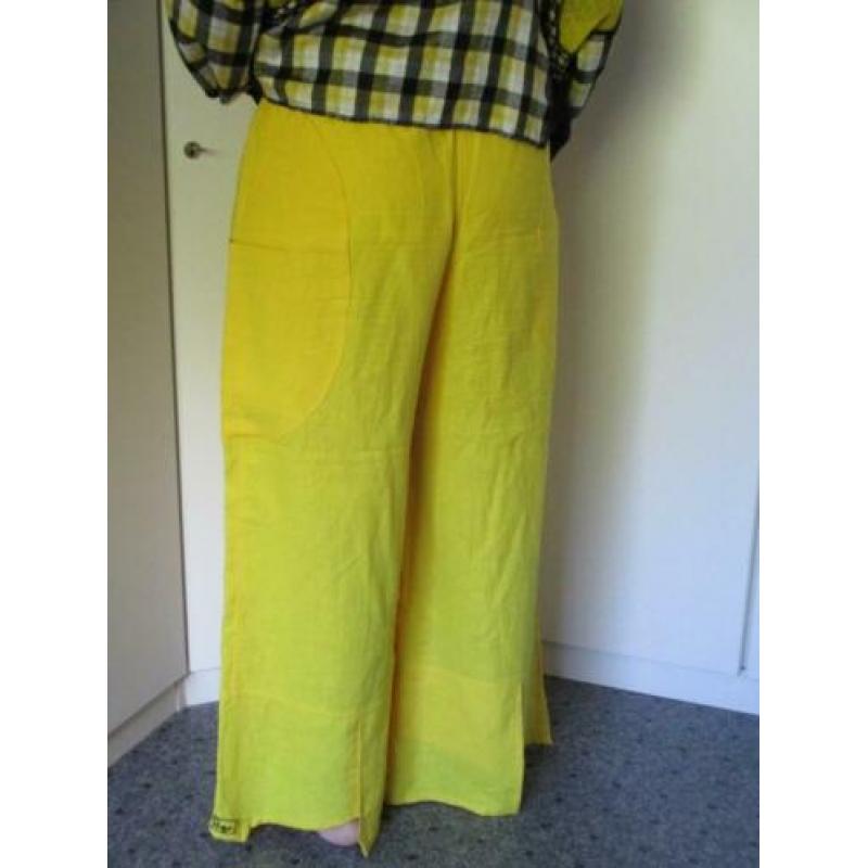 Prisa – Heldergele lange broek met elastiek