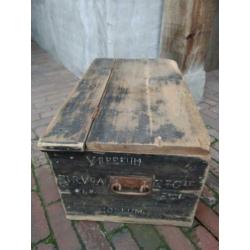 Stoere oude brocante houten kist 65x39x32,5cm *Etage3*