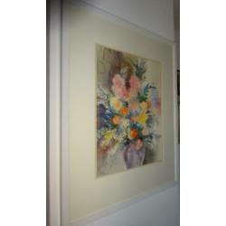 Aquarel Vaas met bloemen is gemaakt door: Hen Euverman (1918