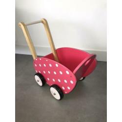 Houten Poppenwagen Janod, wiegje, strijkplank