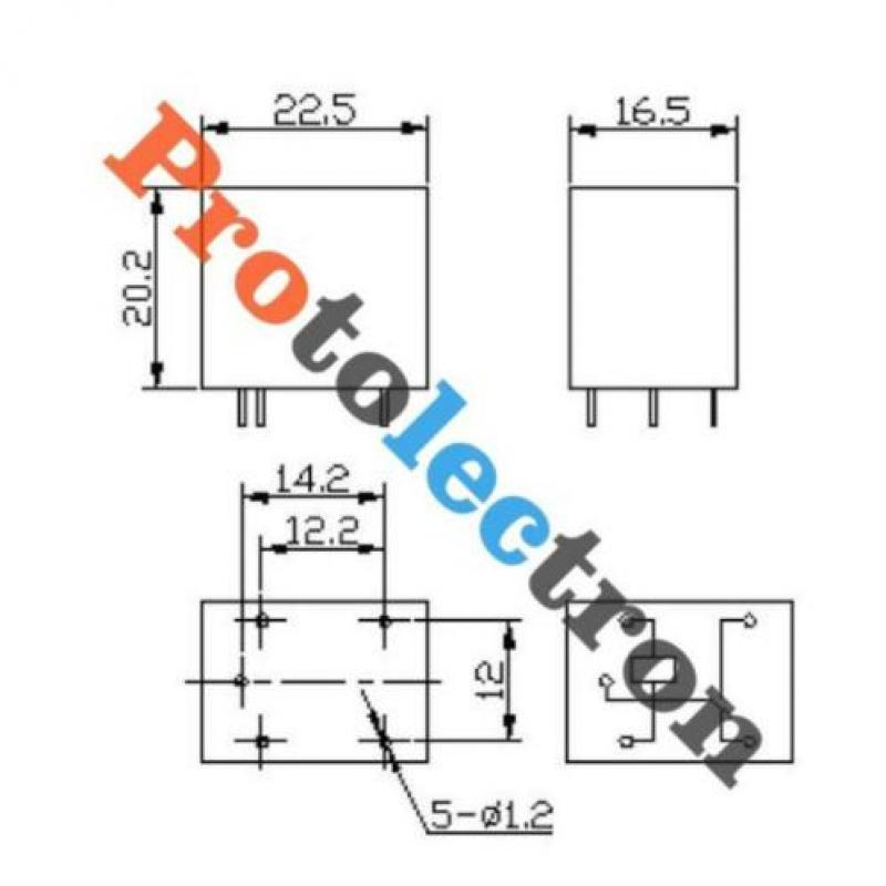Relais 5V (Arduino) 250VAC/30VDC - 10A!!! (protolectron)