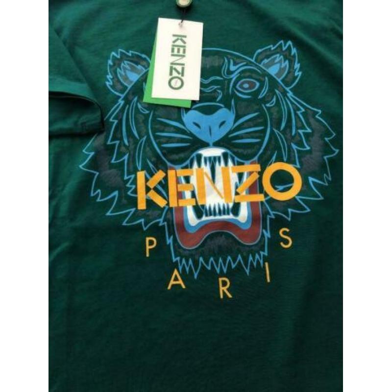 NIEUW Kenzo Icon Tiger T-Shirt Groen Maat M