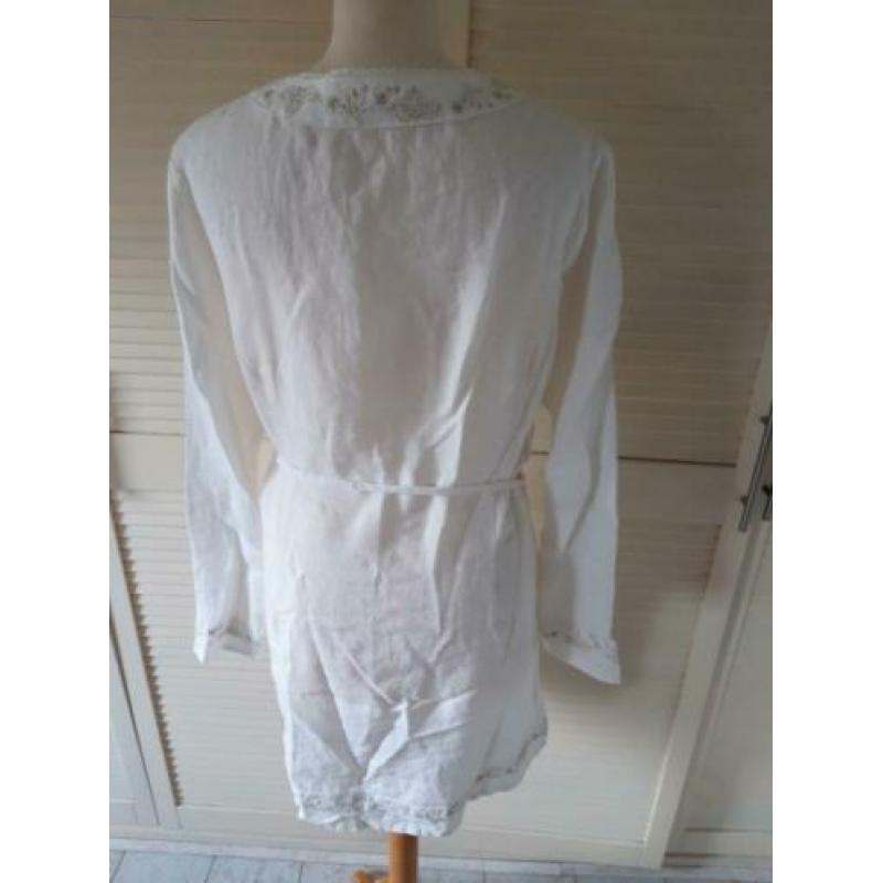 YESSICA 40 Linnen witte TUNIEK met borduursels voor 10 euro