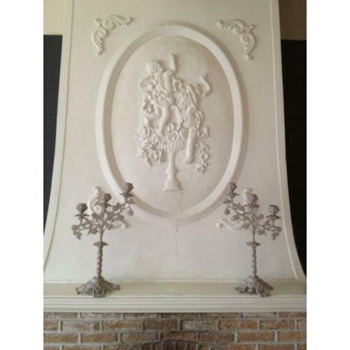 Antiek brocante kandelaars bloemknop 2 stuks 45 euro