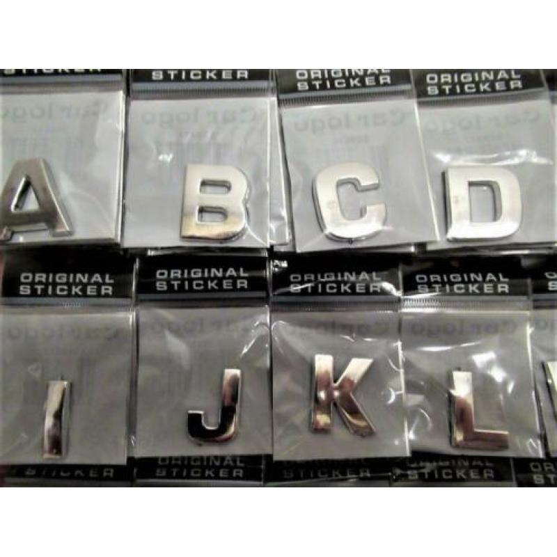 3-D Chrome DIY Letters en Cijfers voor auto..alle doeleinden
