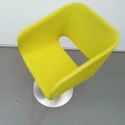 Luxe design fauteuils op verchroomde kolompoot- limegroen