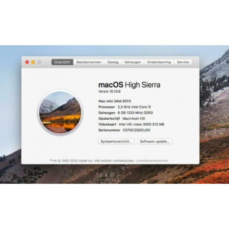 Mac mini mid2011 2,3Ghz i5 500gb sata 8gb ram