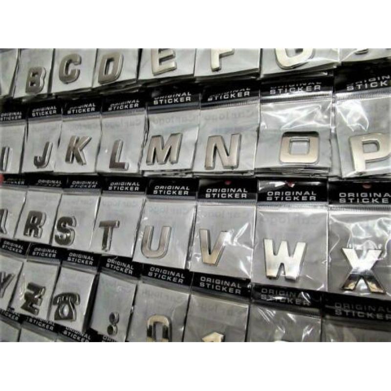 3-D Chrome DIY Letters en Cijfers voor auto..alle doeleinden