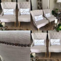 2 prachtige beige fauteuils