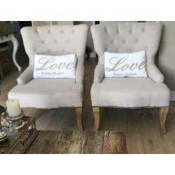 2 prachtige beige fauteuils